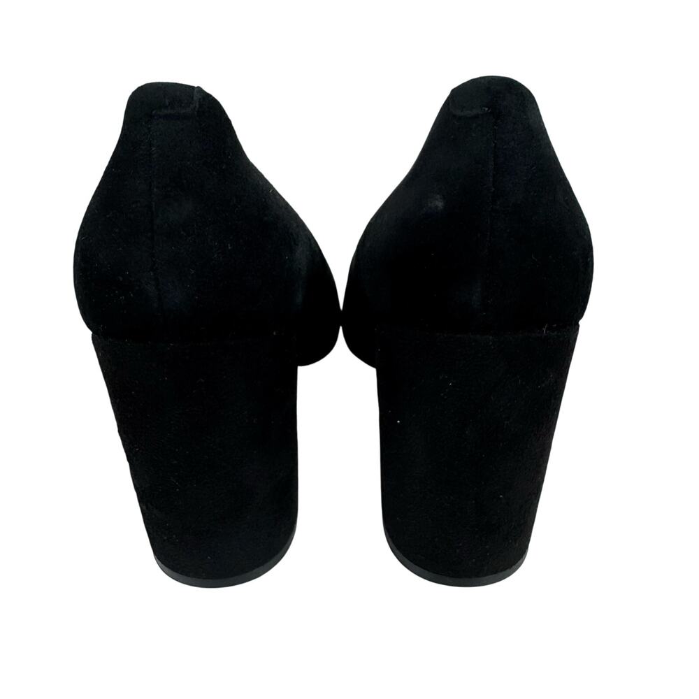 NINE WEST YUNIP 3 LEATHER ALMOND TOE BLOCK HEELS IN BLACK NWOB WOMEN'S SIZE 7M - Picture 10 of 15